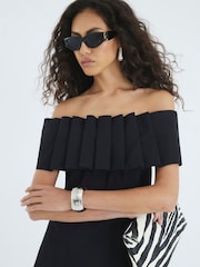 River Island Black Premium Bow Mini Shift Dress - Image 2 of 4
