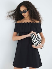 River Island Black Premium Bow Mini Shift Dress - Image 3 of 4