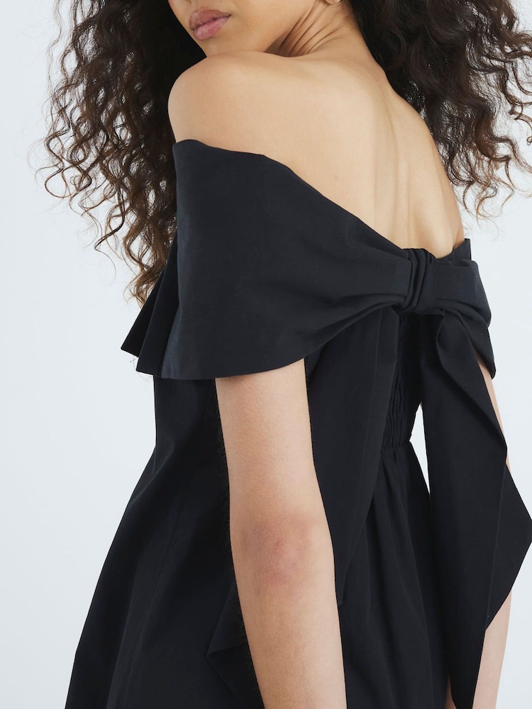 River Island Black Premium Bow Mini Shift Dress - Image 4 of 4