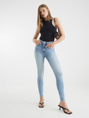 River Island Blue High Rise Sculpt Skinny Jeans - Image 1 of 4