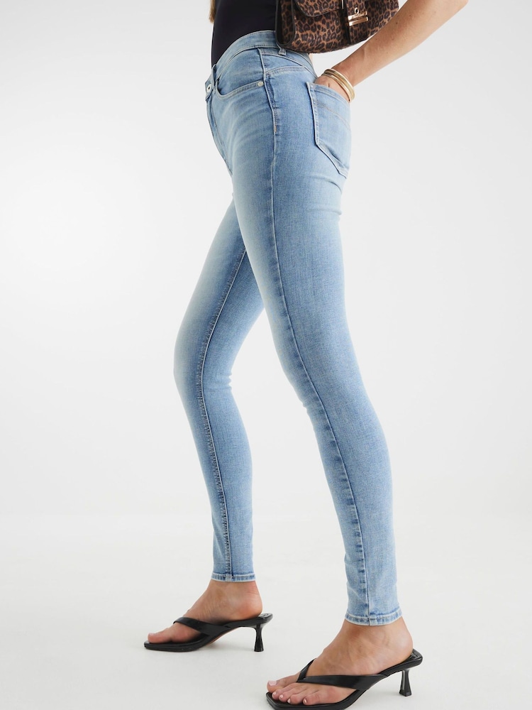 River Island Blue High Rise Sculpt Skinny Jeans - Image 2 of 4