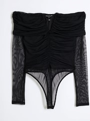 River Island Black Mesh Bardot Bodysuit - Image 5 of 6