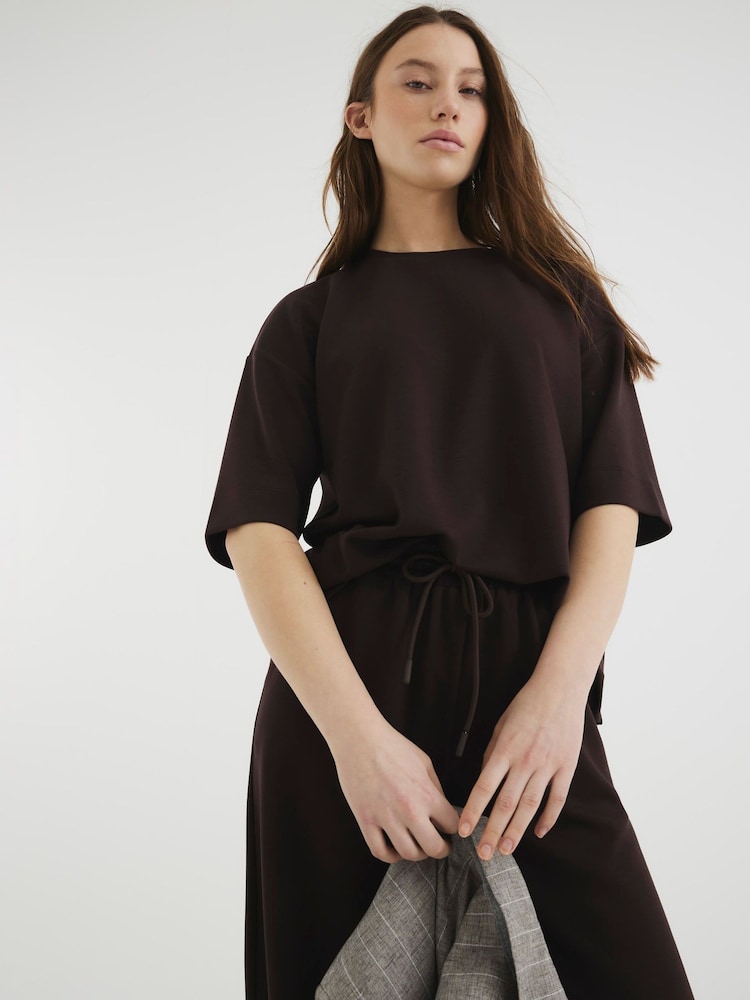 River Island Brown Short Sleeve Boxy T-Shirt - Image 1 of 4