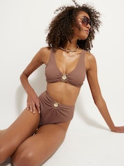 Conjunto de biquini com textura emendada River Island 2 peça - Imagem 3 de 4
