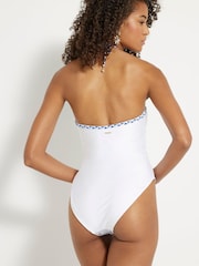 Maiô tomara que caia com estampa de palmeira River Island - Imagem 2 de 4