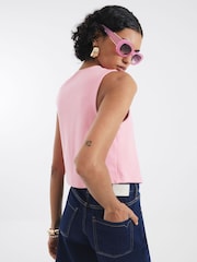 River Island Pink Cropped Waistcoat - Image 2 of 4