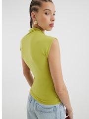 River Island Green Sleeveless Wrap Drape Top - Image 2 of 4