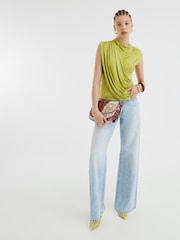 River Island Green Sleeveless Wrap Drape Top - Image 4 of 4
