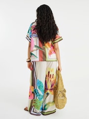 River Island Cream Tropical Print Trousers - Image 3 of 4