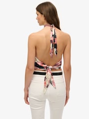Superdry Pink Jacquard Halter Top - Image 2 of 6