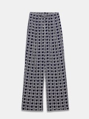 Mint Velvet Blue Printed Wide Leg Trousers - Image 7 of 8