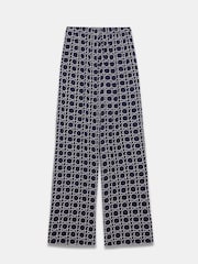 Mint Velvet Blue Printed Wide Leg Trousers - Image 8 of 8