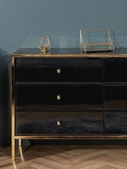 Birlea Black/Gold Fenwick 6 Drawer Chest - Image 1 of 4