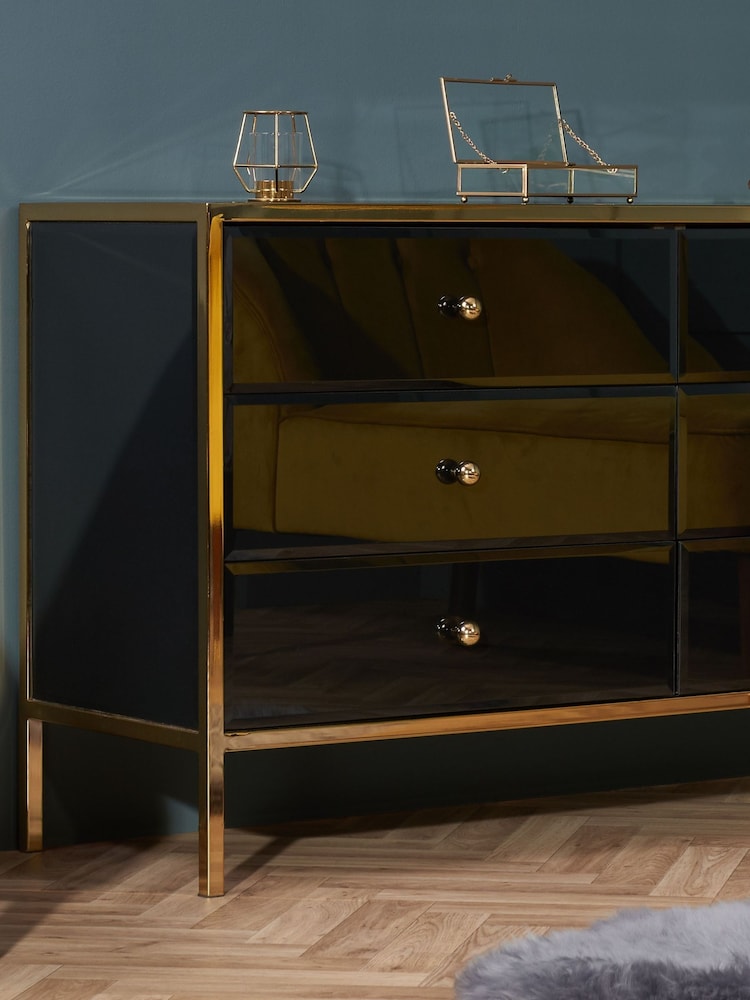 Birlea Black/Gold Fenwick 6 Drawer Chest - Image 2 of 4