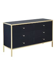 Birlea Black/Gold Fenwick 6 Drawer Chest - Image 4 of 4