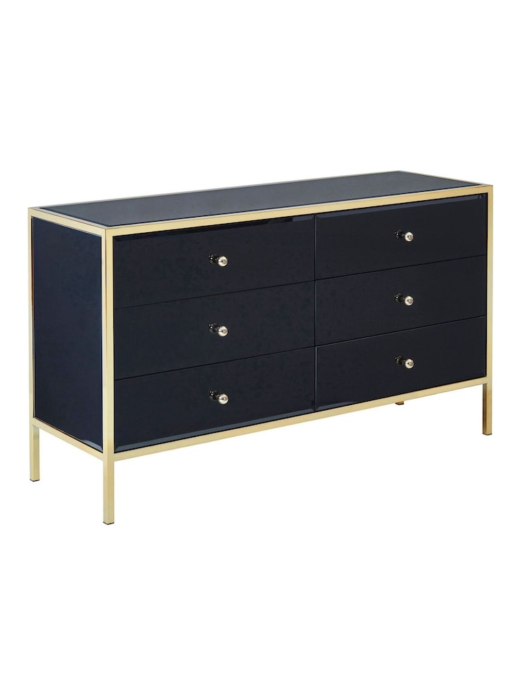 Birlea Black/Gold Fenwick 6 Drawer Chest - Image 4 of 4