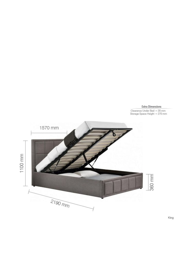 Birlea Grey Hannover Ottoman Storage - Image 5 of 5