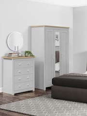 Birlea Grey and Oak Highgate 3 Door Mirrored Effect Wardrobe - Image 2 of 2