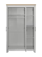 Birlea Grey and Oak Highgate 3 Door Mirrored Effect Wardrobe - Image 7 of 7
