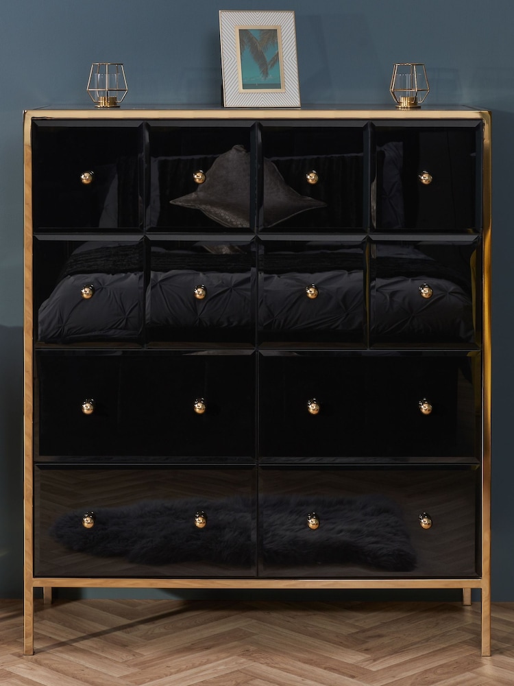 Birlea Black and Gold Fenwick Merchant Chest - Image 1 of 8