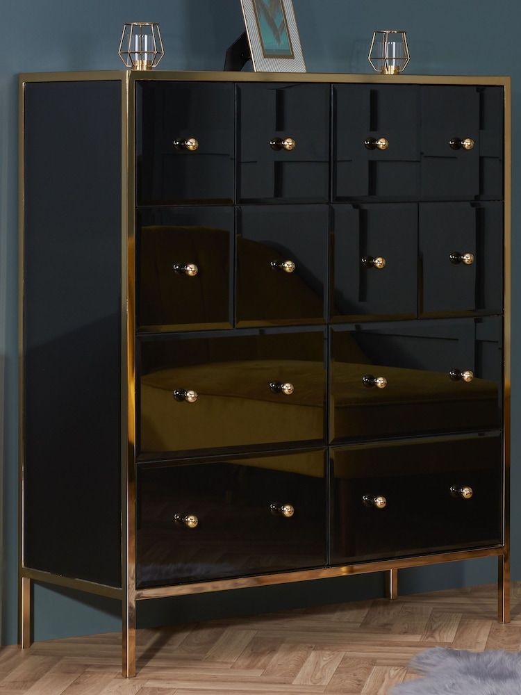 Birlea Black and Gold Fenwick Merchant Chest - Image 2 of 8