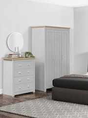 Birlea Grey and Oak Highgate 3 Effect Wardrobe - Image 2 of 3