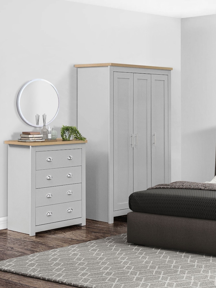Birlea Grey and Oak Highgate 3 Effect Wardrobe - Image 2 of 3