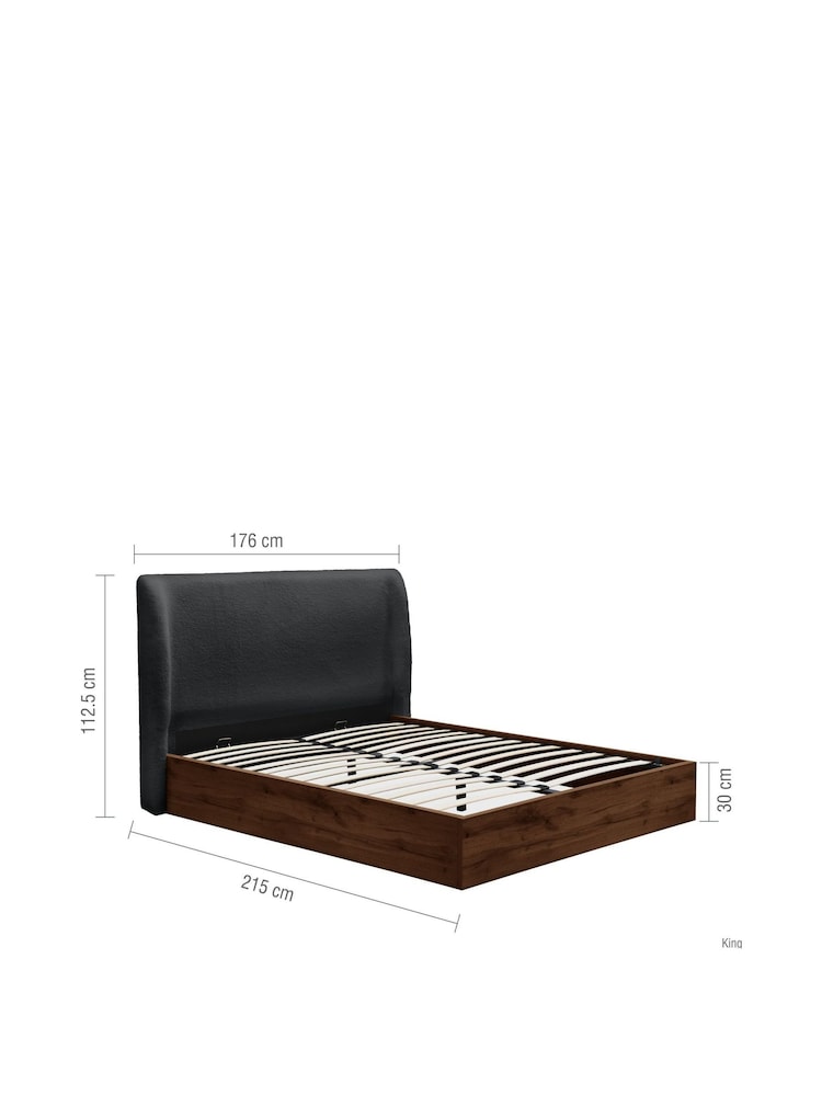 Birlea Grey and Walnut Halfden Ottoman Bed - Image 4 of 4