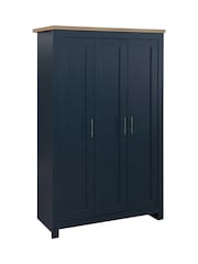 Birlea Navy Blue and Oak Highgate 3 Door Mirrored Effect Wardrobe - Image 3 of 3