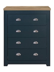 Birlea Navy Blue and Oak Highgate 4 Drawer Effect Chest - Image 6 of 6