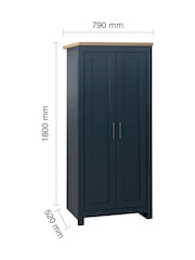 Birlea Navy Blue and Oak Highgate 2 Effect Wardrobe - Image 7 of 7