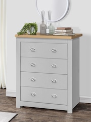 Birlea Grey and Oak Highgate 4 Drawer Effect Chest - Image 1 of 3