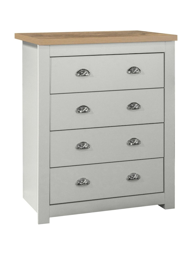 Birlea Grey and Oak Highgate 4 Drawer Effect Chest - Image 3 of 3