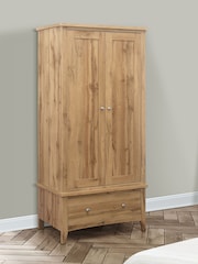 Birlea Oak Hampstead 2 Door 1 Drawer Wardrobe - Image 1 of 4