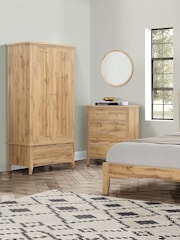 Birlea Oak Hampstead 2 Door 1 Drawer Wardrobe - Image 2 of 4