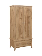 Birlea Oak Hampstead 2 Door 1 Drawer Wardrobe - Image 4 of 4
