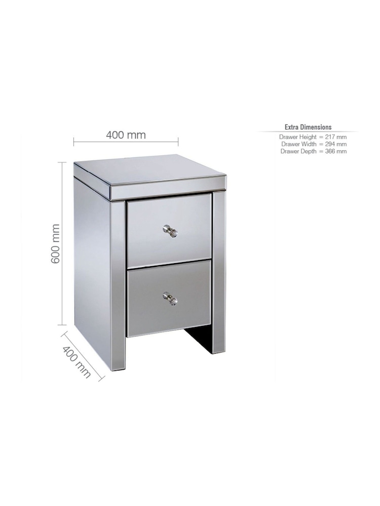 Birlea Mirror Seville 2 Drawer Bedside - Image 8 of 8 Birlea Mirror Seville 2 Drawer Bedside - Image 8 of 8