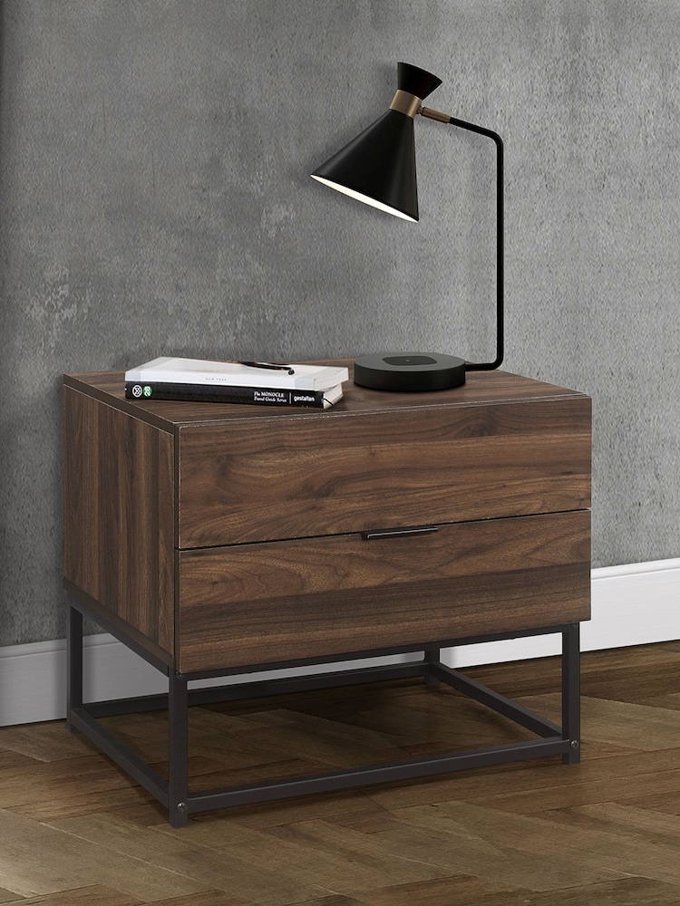 Birlea Walnut Houston 2 Drawer Table - Image 1 of 6