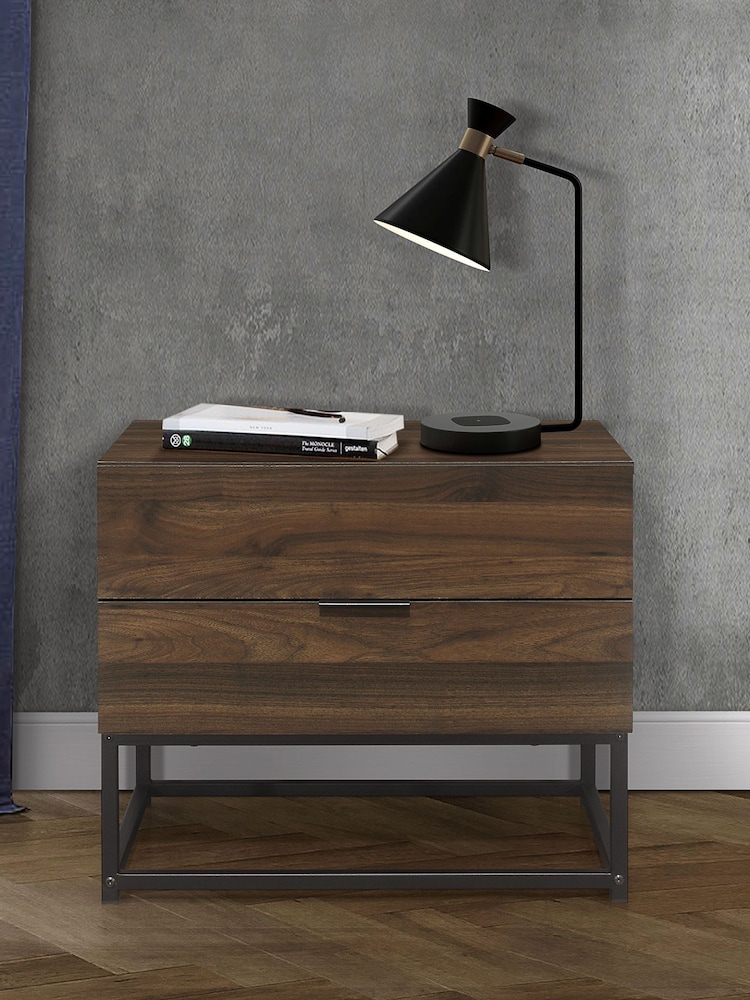 Birlea Walnut Houston 2 Drawer Table - Image 2 of 6