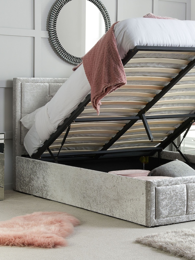 Birlea Steel Crushed Velvet Hannover Ottoman Storage - Image 2 of 6