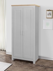 Birlea Grey and Oak Highgate 2 Effect Wardrobe - Image 1 of 3