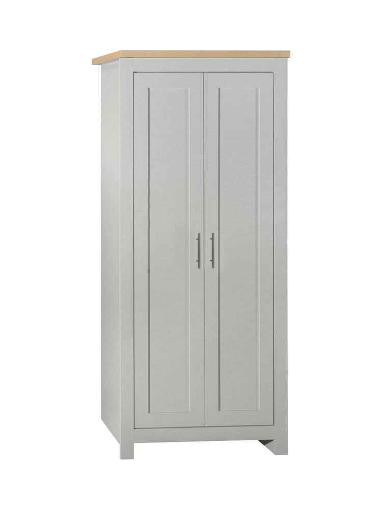 Birlea Grey and Oak Highgate 2 Effect Wardrobe - Image 2 of 3