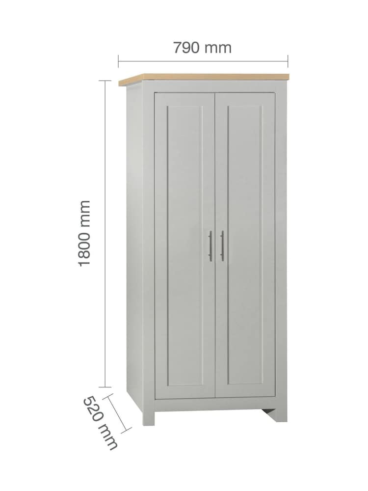 Birlea Grey and Oak Highgate 2 Effect Wardrobe - Image 7 of 7