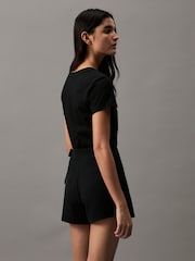 Preto - Camiseta Calvin Klein Slim de algodão - Imagem 3 de 5
