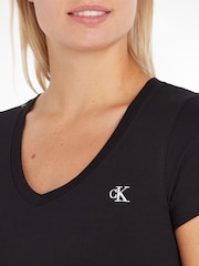 Calvin Klein Black Slim V-Neck T-Shirt - Image 3 of 5