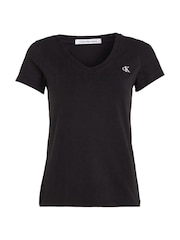 Calvin Klein Black Slim V-Neck T-Shirt - Image 4 of 5
