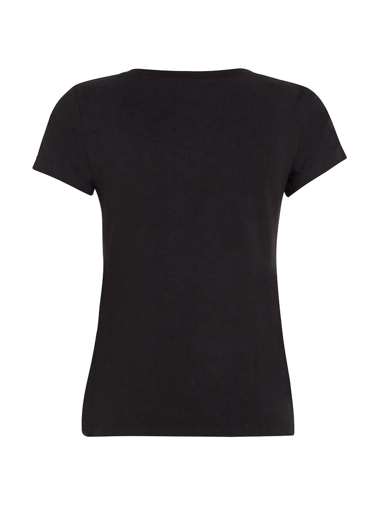 Calvin Klein Black Slim V-Neck T-Shirt - Image 5 of 5 Calvin Klein Black Slim V-Neck T-Shirt - Image 5 of 5