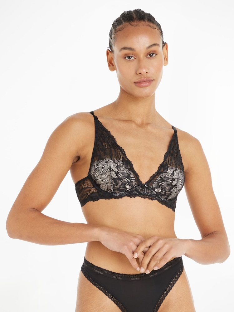 Calvin Klein Black Seductive Comfort Plunge Bra - Image 1 of 6