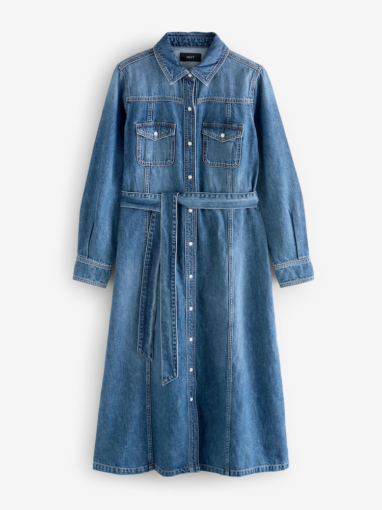 Blue Denim Shirt Dress - Image 1 of 1