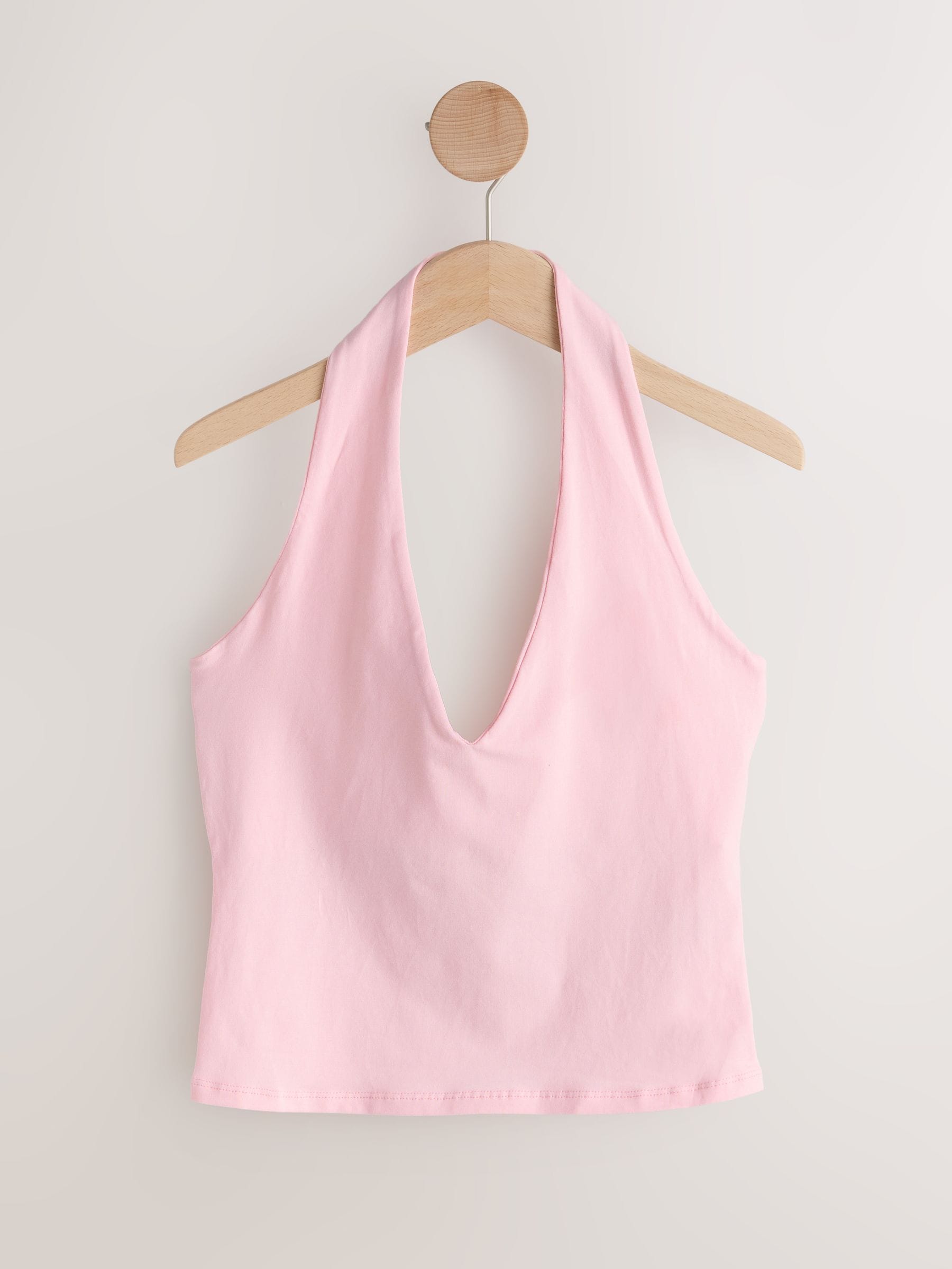 Buy Brown/Pink/Coral/Blue/White Halter Neck Tops 5 Pack from Next